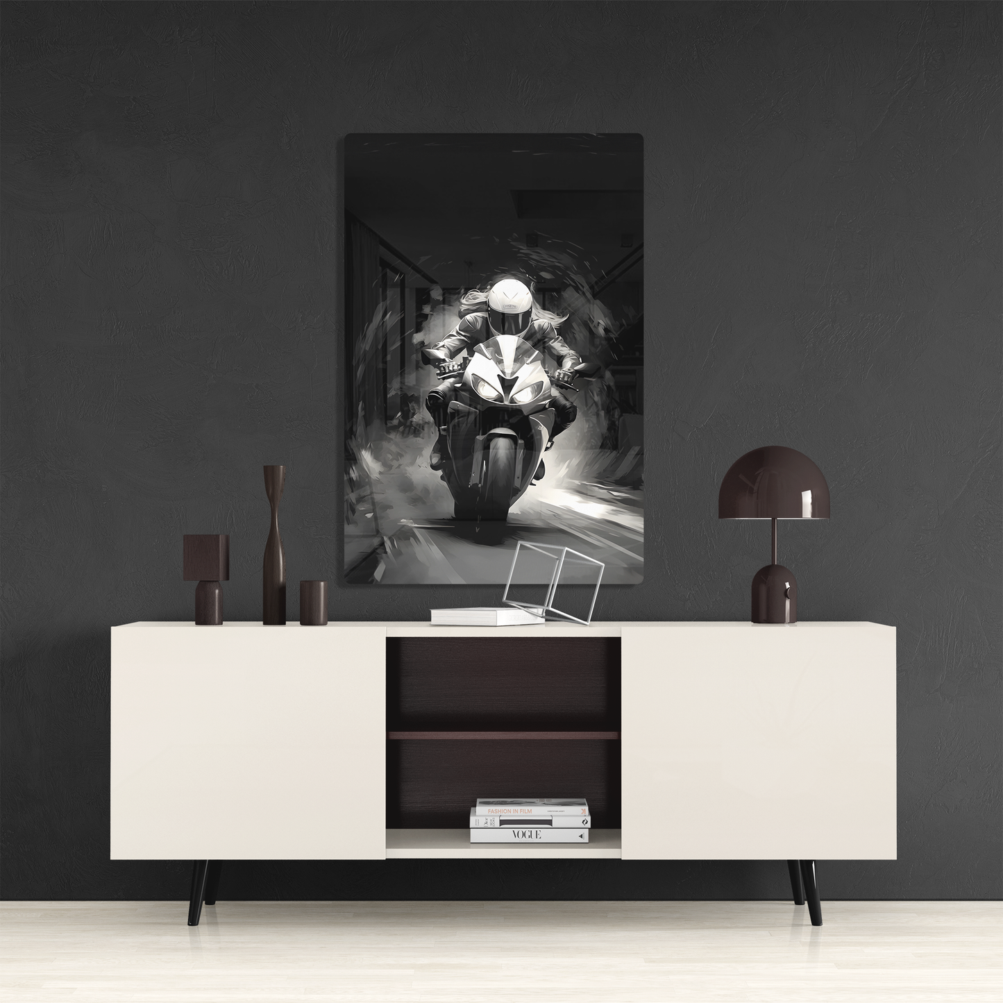 Female Night Biking (Acrylic)Female Night Biking Acrylic Wall Art with a Glass-Like Finish that Will Take Your Breath Away.Elevate Any Ambiance with Female Night Biking Acrylic Print🌟:Discover RimaGallery