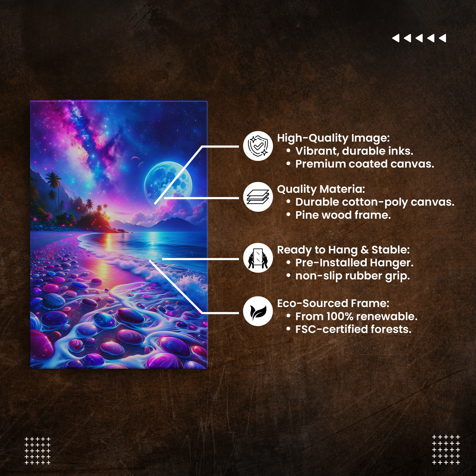 Moonglade Mirage (Canvas)Moonglade Mirage (Canvas  Matte finish, stretched, with a depth of 1.25 inches)Make an art statement with RimaGallery's ethically produced canvases. Sustainably sourRimaGallery