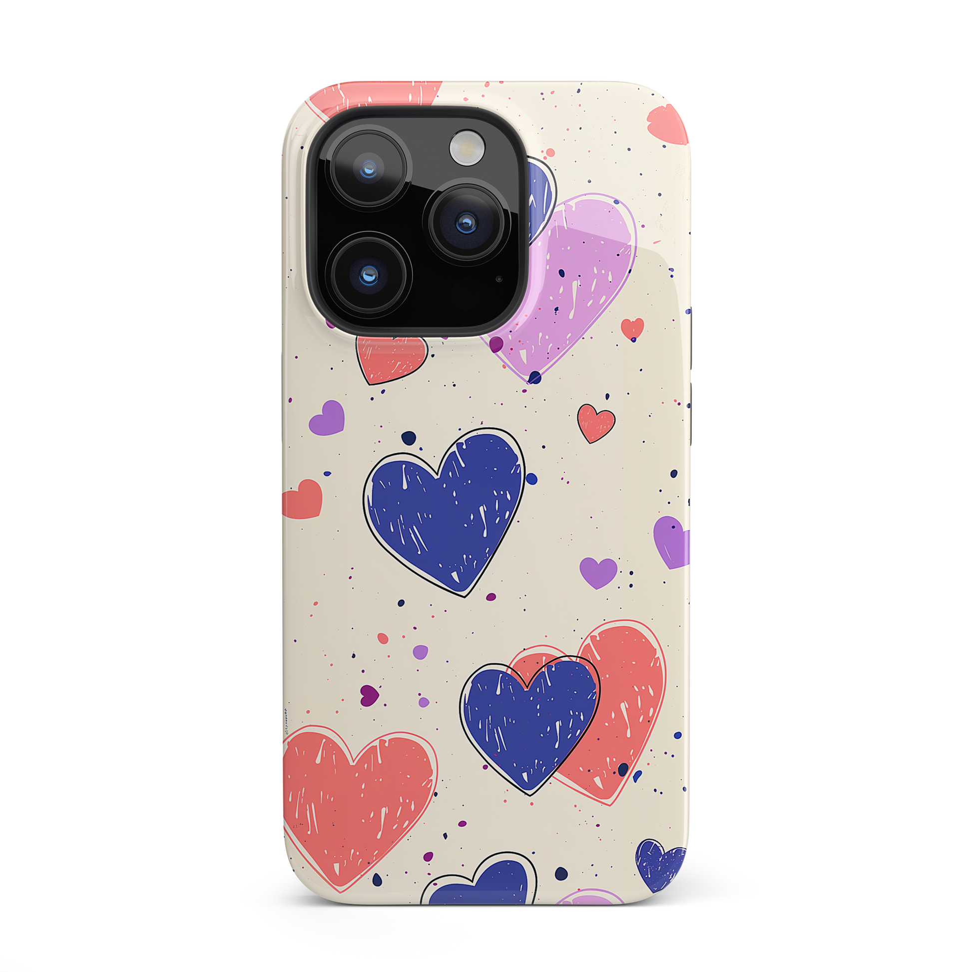 Whimsical Hearts (iPhone Case 11-15)Shop RIMA Tough Phone Case for iPhone 11-15: Ultimate protection with double-layer defense, glossy finish, and wireless charging compatibility. Urban and weather-resRimaGallery