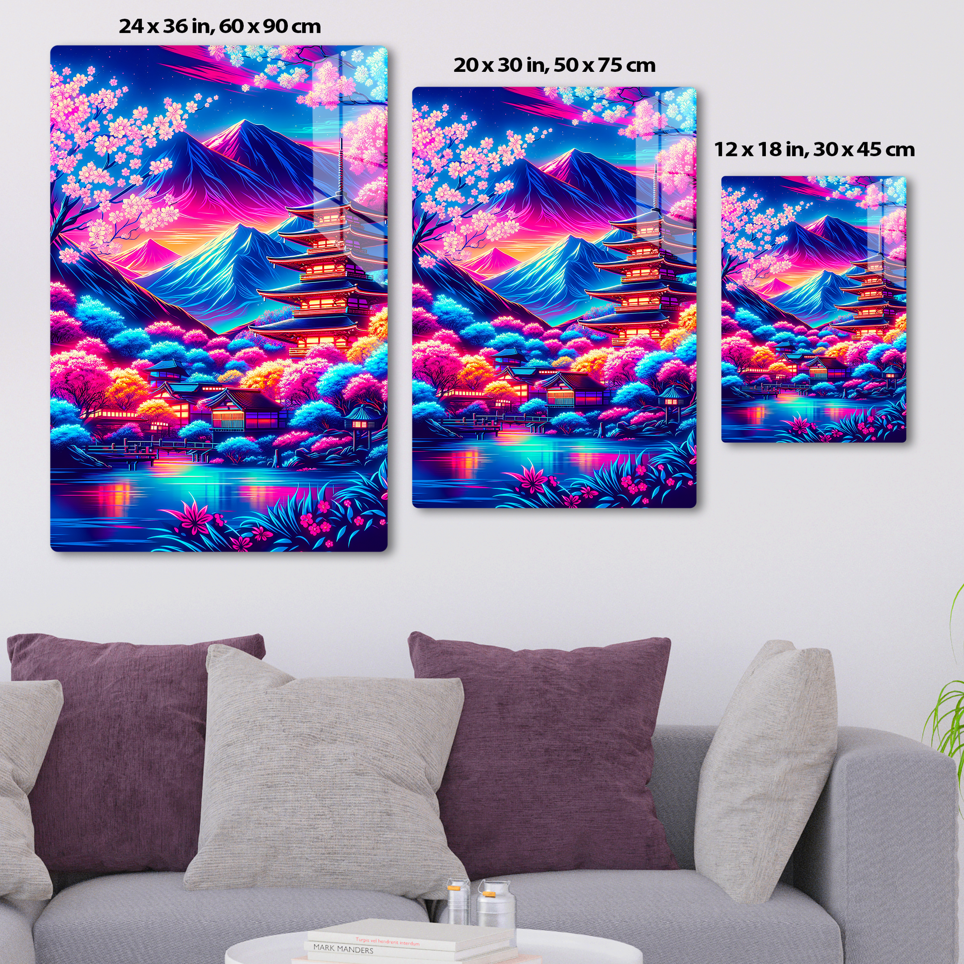 Discover RimaGallery Acrylic Prints for a luxurious touch to your decor. Our exclusive prints, with their vibrant colors and glass-like finish, offer unmatched elega-Neon Blossom Dreams (Acrylic)