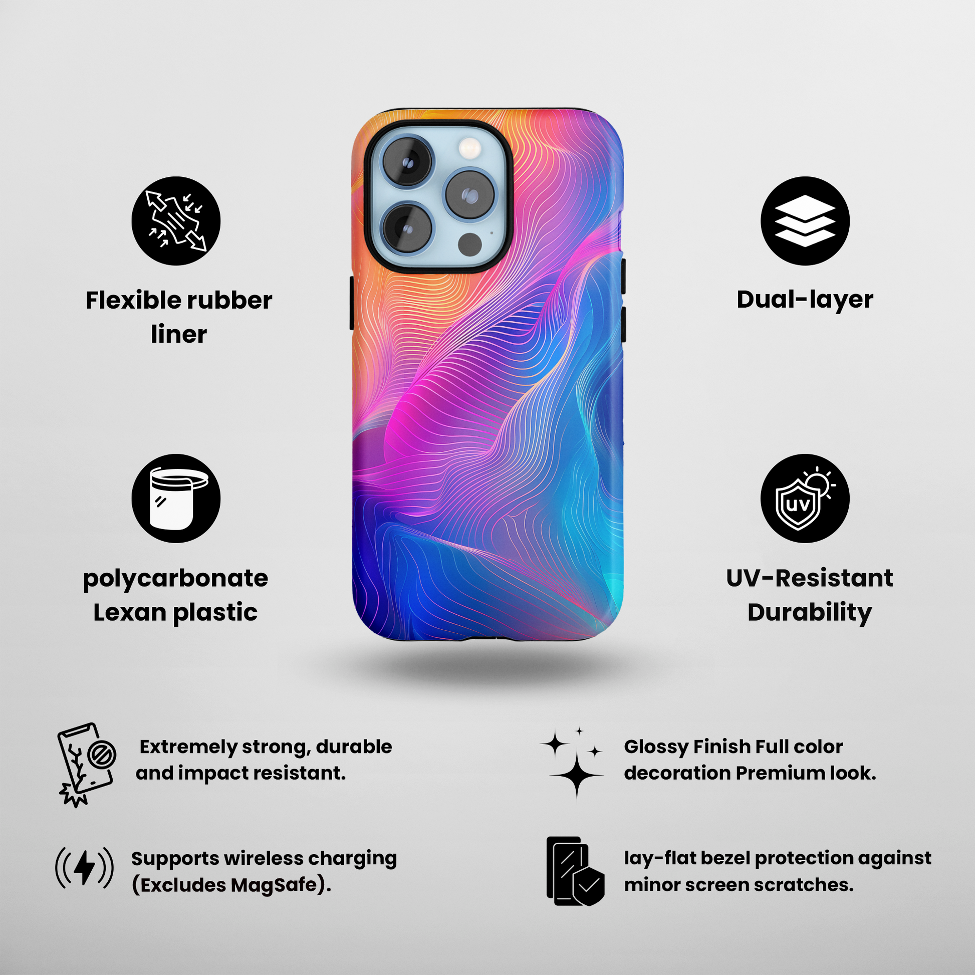 Colorflow Essence (iPhone Case 11-15)Elevate your iPhone experience with RIMA's Tough Phone Case, designed for iPhone 11 to 15 include modles pro and max. Double-layer defense and premium materials provRimaGallery