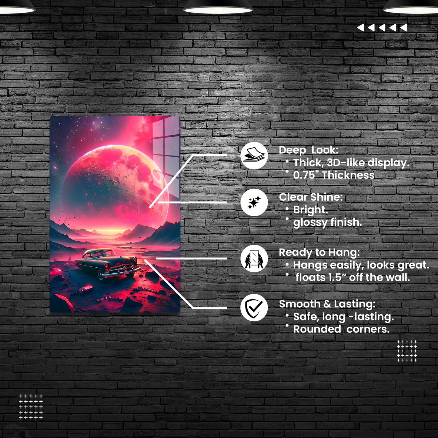 Stellar Sedan (Acrylic)Stellar Sedan
 
Discover the Modern Elegance of Acrylic: Elevate your decor with our acrylic wall art, offering a stunning, glass-like effect that brings any image tRimaGallery