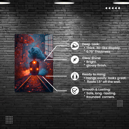 Autumn Journey (Acrylic)Make a statement with Autumn Journey acrylic prints. The 1⁄4" acrylic panel exudes the illusion of a smooth glass surface for vibrant artwork. Pre-installed hanging RimaGallery