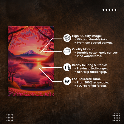 Crimson Fuji Dawn (Canvas)Crimson Fuji Dawn (Canvas  Matte finish, stretched, with a depth of 1.25 inches)
RimaGallery canvases - ethically produced art to elevate your space. Sustainably souRimaGallery