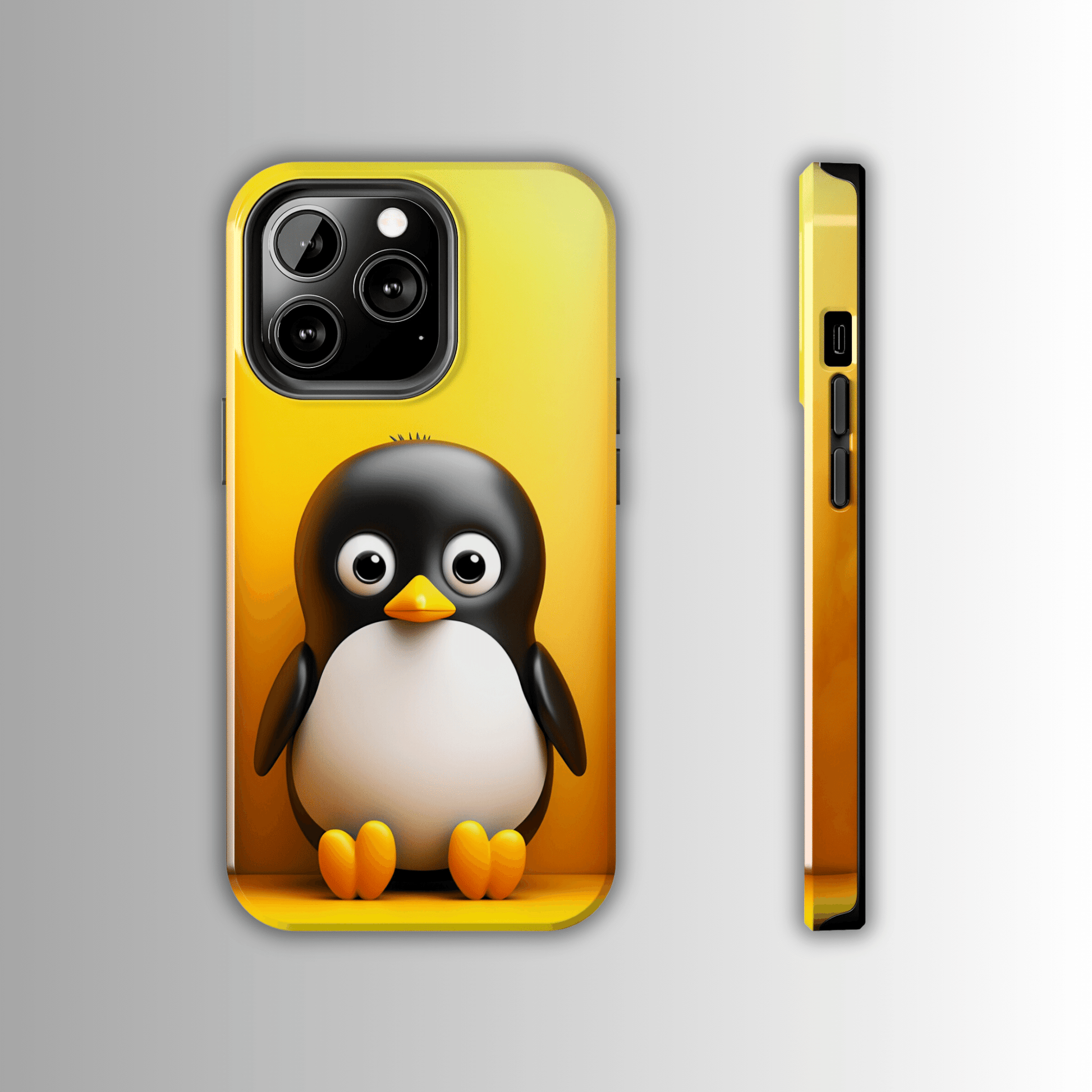 Cute penguin (iPhone Case 11-15)RIMA Tough Phone Case for iPhone 11, 12, 13, 14, &amp; 15 A cute cartoon penguin with Glossy Finish 📱✨
 
Ultimate Protection in Stylish Design 🌟:  
 
Welcome to RIRimaGallery