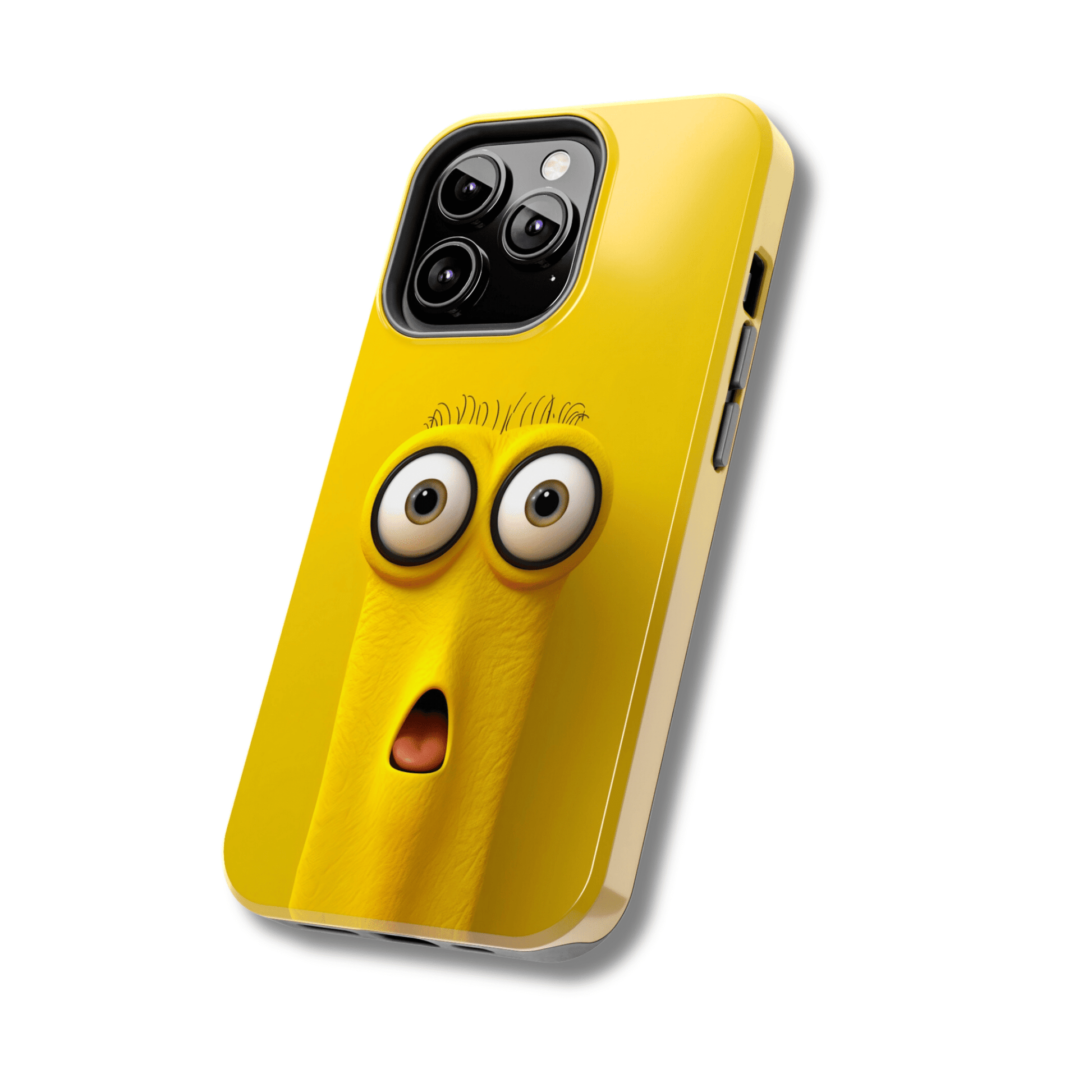 Sunny Daze Yellow Face (iPhone Case 11-15)Splash of Sunshine ☀️📱: Elevate the aesthetics of your device with our "Sunny Daze" phone case! Featuring an irresistibly cute yellow face with magnified eyes, set RimaGallery