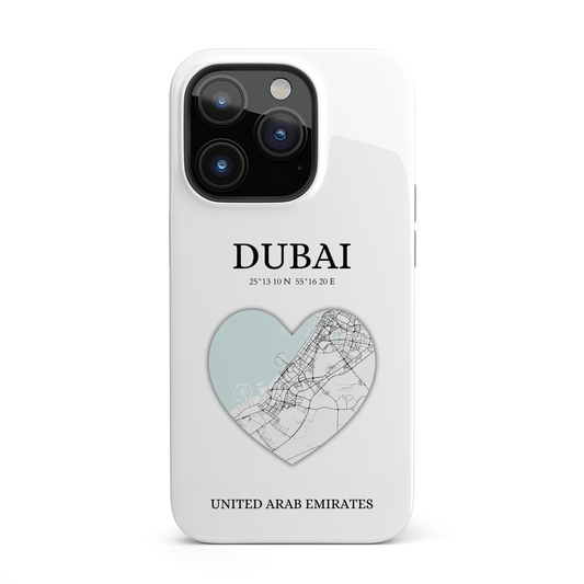 Dubai Heartbeat - White (iPhone Case 11-15)Capture the essence of Dubai with RimaGallery's Heartbeat White iPhone case, blending durable protection and unique design. Perfect for iPhone 11-15 models. Free shiRimaGallery