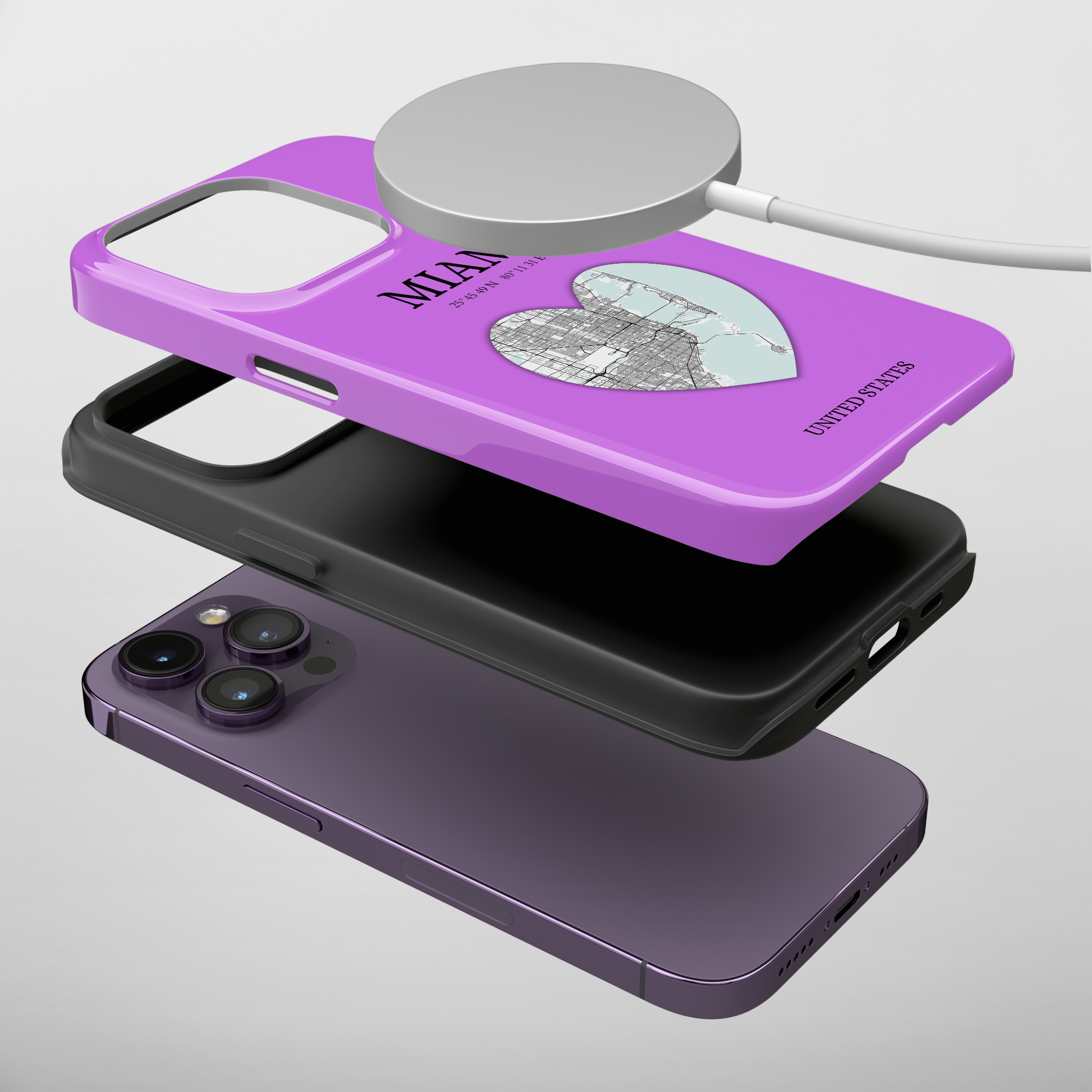 Miami Heartbeat - Purple (iPhone MagSafe Case)Elevate your iPhone's style with the Miami Heartbeat Purple MagSafe Case, offering robust protection, MagSafe compatibility, and a choice of matte or glossy finish. RimaGallery