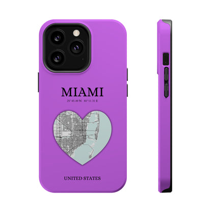 Miami Heartbeat - Purple (iPhone MagSafe Case)Elevate your iPhone's style with the Miami Heartbeat Purple MagSafe Case, offering robust protection, MagSafe compatibility, and a choice of matte or glossy finish. RimaGallery