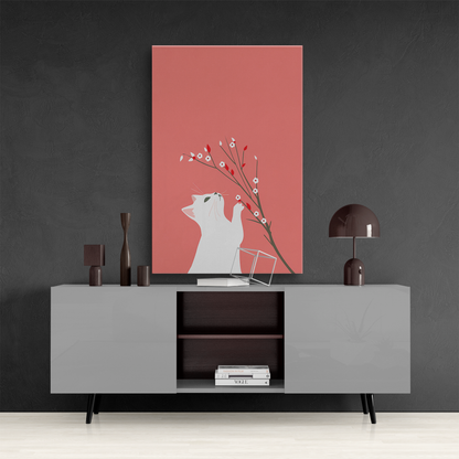 Floral Feline (Canvas)Playful cat interacting with delicate flowers on a coral on canvas prints. Shop now for innovative products designed to enhance your digital lifestyle. Fast shippingRimaGallery