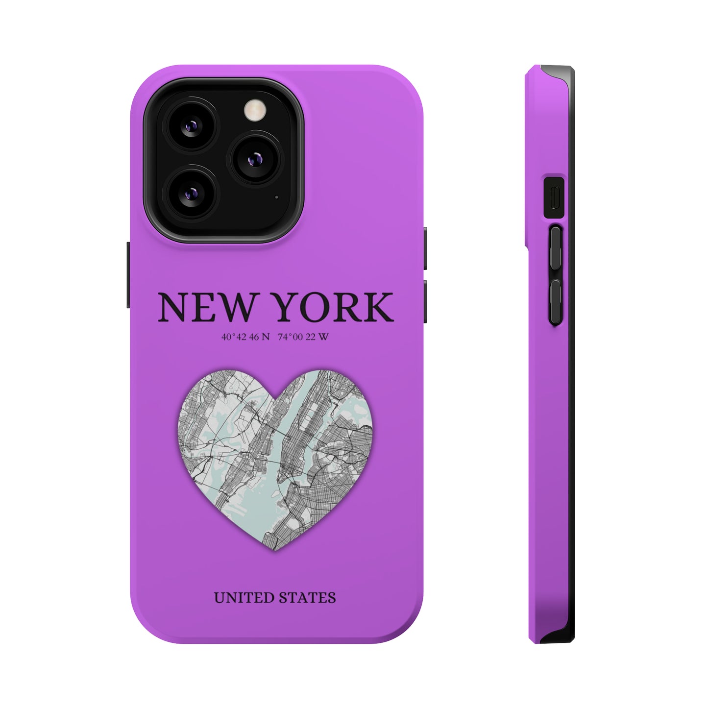 Add a touch of New York to your iPhone with the Purple Heartbeat MagSafe Case, offering durable protection, seamless MagSafe compatibility, and a choice between matt-York Heartbeat - Purple (iPhone MagSafe Case)