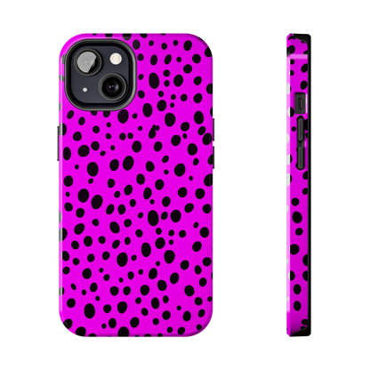 Dotted Delight - Purple (iPhone Case 11-15)Elevate your iPhone's style with a Purple surface with scattered dark dots and a tough case. Sleek, durable protection for models 11-15. Free US shipping.RimaGallery