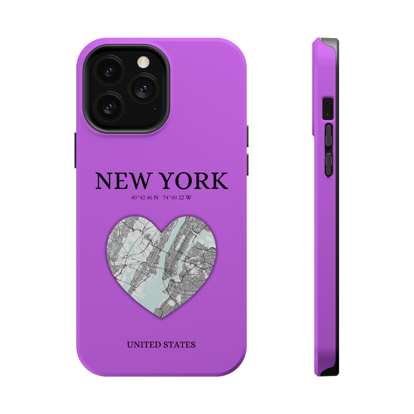 Add a touch of New York to your iPhone with the Purple Heartbeat MagSafe Case, offering durable protection, seamless MagSafe compatibility, and a choice between matt-York Heartbeat - Purple (iPhone MagSafe Case)