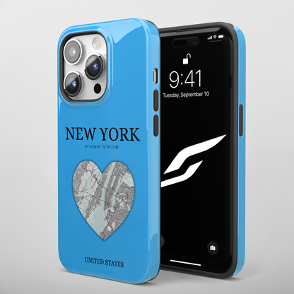 Add a touch of New York to your iPhone with the Sky Blue Heartbeat MagSafe Case, offering durable protection, seamless MagSafe compatibility, and a choice between ma-York Heartbeat - Sky Blue (iPhone MagSafe Case)