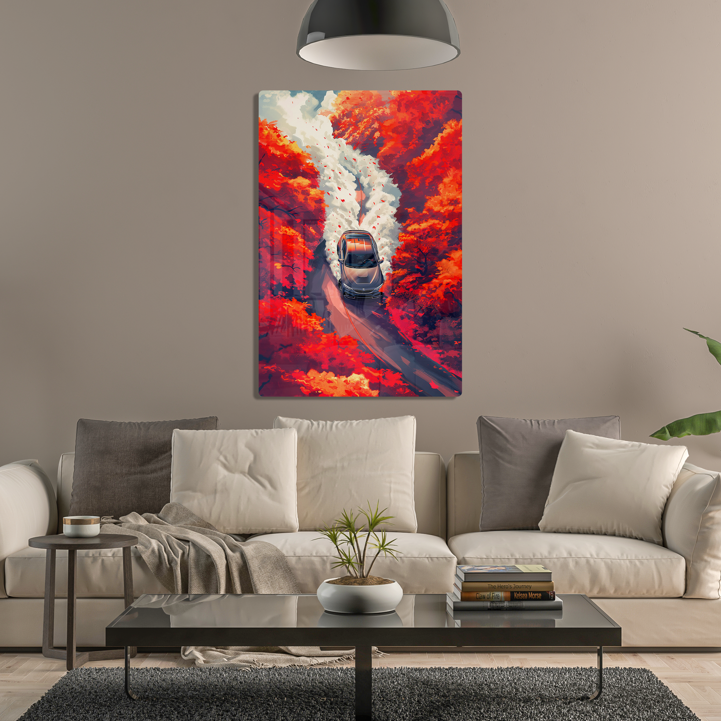 Autumn Drive (Acrylic)Step into the universe with an A drift car journey through a fiery autumnal forest. Acrylic art from RimaGallery. Experience the cosmos in your home with vibrant, etRimaGallery
