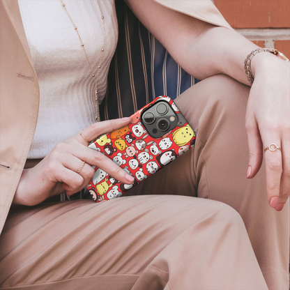 Critter Conga (iPhone MagSafe Case)Elevate your iPhone's protection and style with RimaGallery's Cute assorted animals in a fun pattern on iphone MagSafe Case against a dark backdrop. Enjoy dual-layerRimaGallery