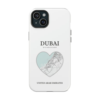 Dubai Heartbeat - White (iPhone MagSafe Case)Celestial Drive Revolutionize your iPhone's look and feel with RIMA Tough Phone Case – ultimate protection meets elegant style for iPhone 11-15. Grab yours now! 🛡️?imaGallery