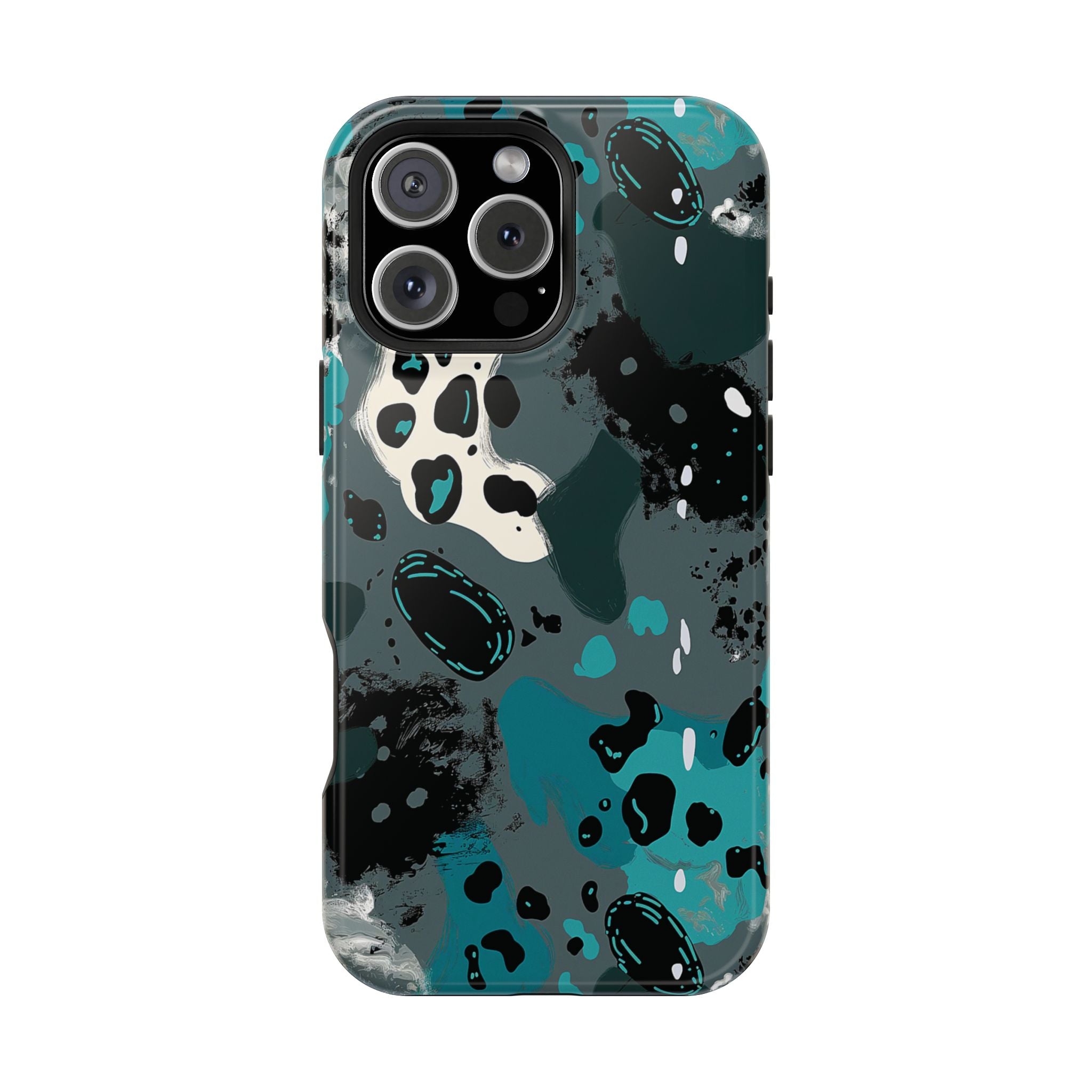 Teal Abstract Camo Magnetic Impact-Resistant Phone Case