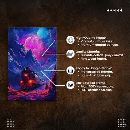 Polar Express Luminescence (Canvas)Polar Express Luminescence (Canvas  Matte finish, stretched, with a depth of 1.25 inches)
Struggling with low-quality canvases? Switch to RimaGallery! Our canvases aRimaGallery