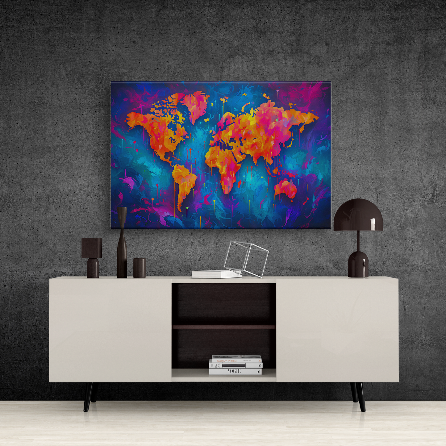 Colorful World Map (Canvas)Colorful World Map (Canvas  Matte finish, stretched, with a depth of 1.25 inches)
Struggling with low-quality canvases? Switch to RimaGallery! Our canvases are more RimaGallery
