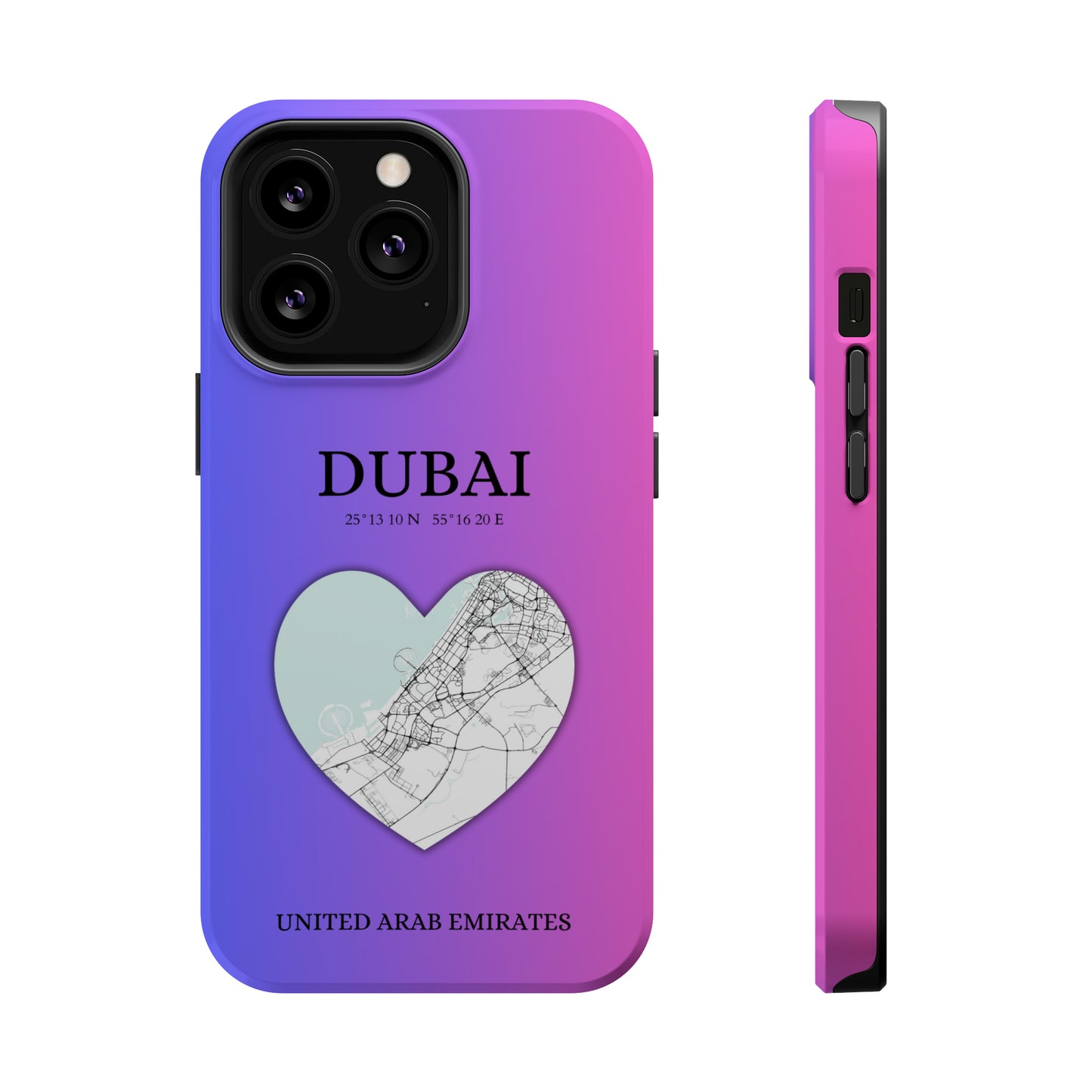 Dubai Heartbeat - Magenta (iPhone MagSafe Case)Elevate your iPhone's style with the Dubai Heartbeat White MagSafe Case, offering robust protection, MagSafe compatibility, and a choice of matte or glossy finish. PRimaGallery
