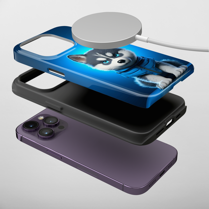 Blue Husky Charm (iPhone MagSafe Case)Blue Husky Charm MagSafe Durable Case: Style Meets Protection 📱✨
Upgrade your device with Rima Gallery's Blue Husky Charm MagSafe Durable Case. This case isn’t justRimaGallery