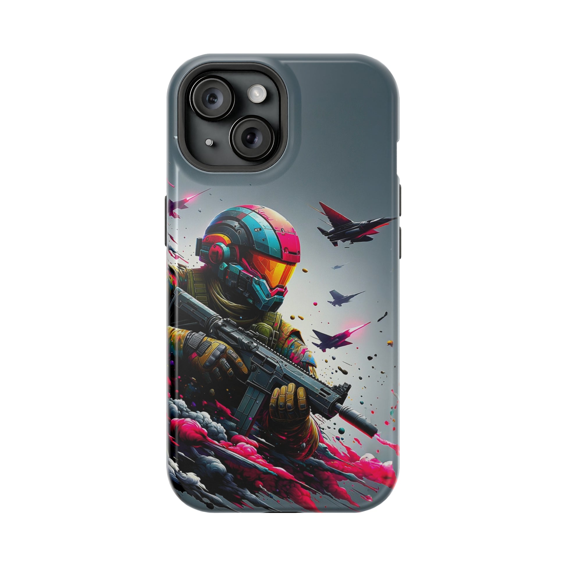 Spectrum Soldier (iPhone MagSafe Case)Spectrum Soldier MagSafe Durable Case: Style Meets Protection 📱✨
Upgrade your device with Rima Gallery's Spectrum Soldier MagSafe Durable Case. This case isn’t justRimaGallery