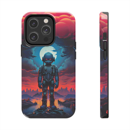 Stellar Sentinel Robot Soldier (iPhone Case 11-15)Guardian of the Galaxy 🌌🤖: Elevate your tech game with our "Stellar Sentinel" phone case, spotlighting a robot soldier, helmeted and vigilant, set against the mesmRimaGallery