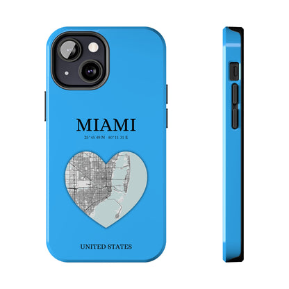 Miami Heartbeat - Sky Blue (iPhone Case 11-15)Capture the essence of Miami with RimaGallery's Heartbeat Sky Blue iPhone case, blending durable protection and unique design. Perfect for iPhone 11-15 models. Free RimaGallery