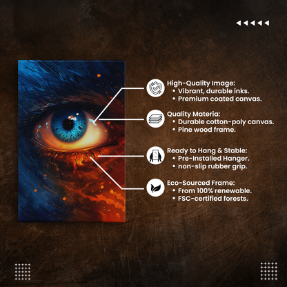 Stellar Eye (Canvas)Stellar Eye (Canvas  Matte finish, stretched, with a depth of 1.25 inches) Elevate your décor with RimaGallery’s responsibly made art canvases. Our eco-friendly mateRimaGallery