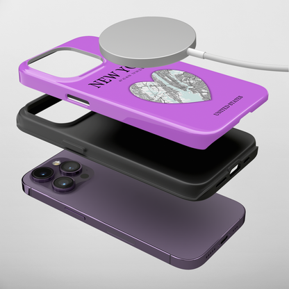 Add a touch of New York to your iPhone with the Purple Heartbeat MagSafe Case, offering durable protection, seamless MagSafe compatibility, and a choice between matt-York Heartbeat - Purple (iPhone MagSafe Case)