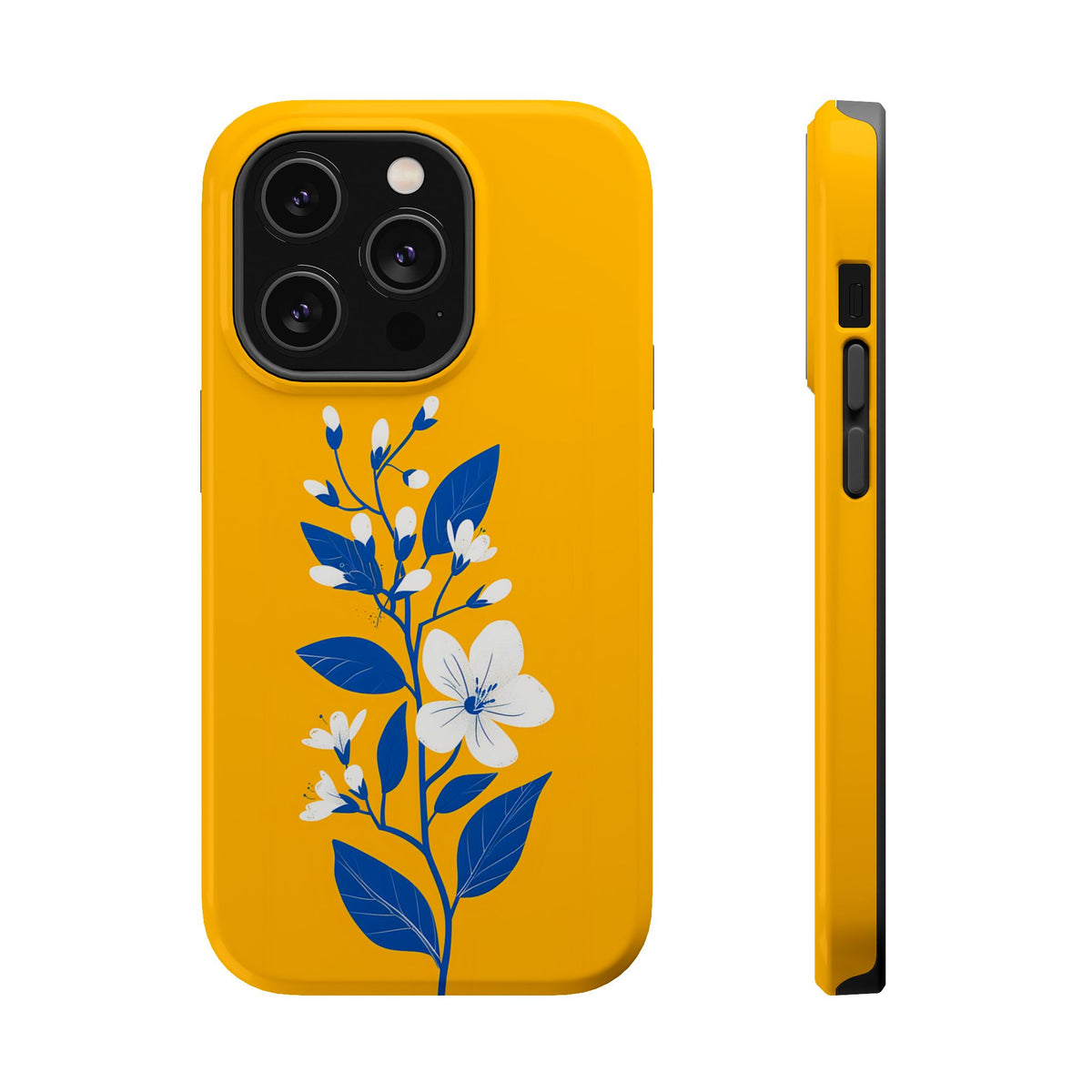 Blue Blossom Tough MagSafe Case for iPhone 13–17