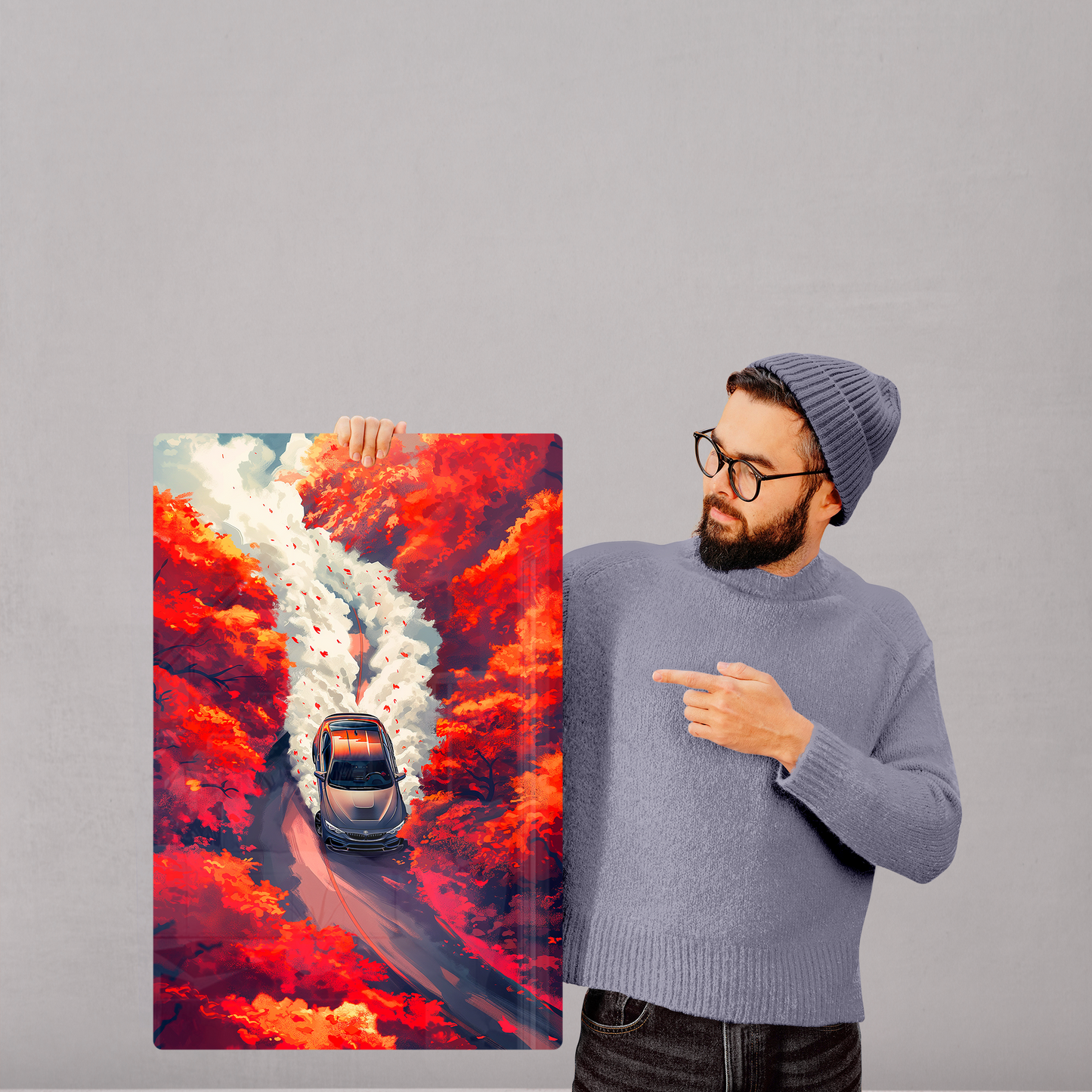 Autumn Drive (Acrylic)Step into the universe with an A drift car journey through a fiery autumnal forest. Acrylic art from RimaGallery. Experience the cosmos in your home with vibrant, etRimaGallery