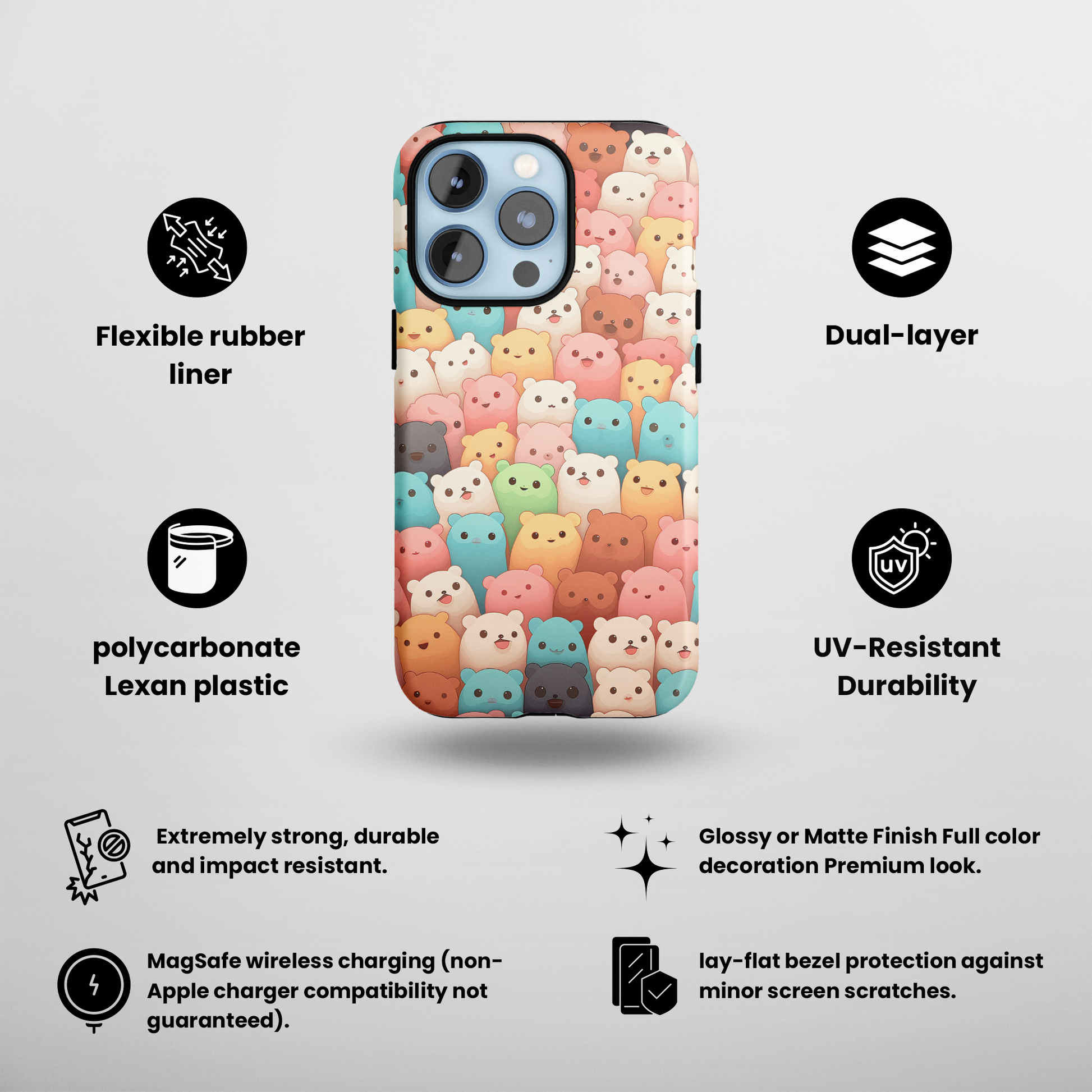 Bearable Cuteness (iPhone MagSafe Case)Bearable Cuteness MagSafe Durable Case: Style Meets Protection 📱✨
Upgrade your device with Rima Bearable Cuteness MagSafe Durable Case. This case isn’t just about sRimaGallery