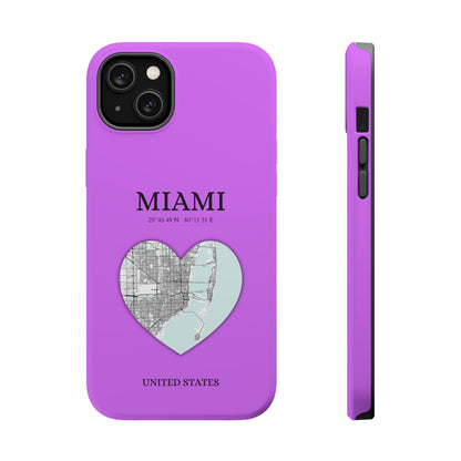 Miami Heartbeat - Purple (iPhone MagSafe Case)Elevate your iPhone's style with the Miami Heartbeat Purple MagSafe Case, offering robust protection, MagSafe compatibility, and a choice of matte or glossy finish. RimaGallery