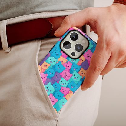 Cheerful Bear Party (iPhone Case 11-15)RIMA Tough Phone Case: Unmatched Style &amp; Protection for iPhone 11, 12, 13, 14, &amp; 15 🛡️📱
Product Description:
Discover the RIMA Tough Phone Case, exclusivelRimaGallery