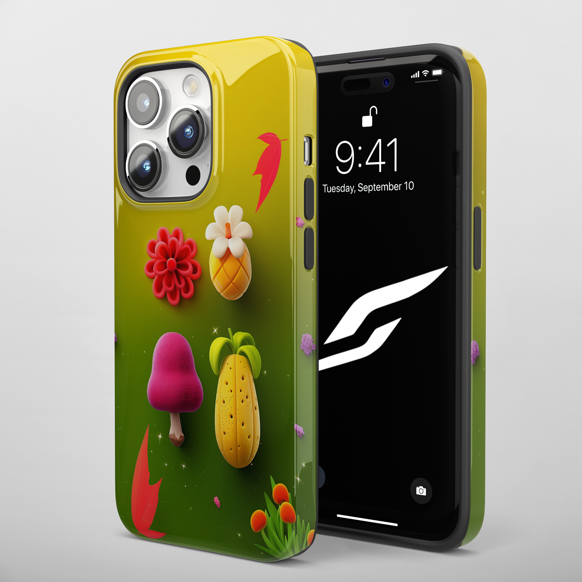 Whimsy Garden (iPhone Case 11-15)Secure your iPhone 11-15 with RIMA's durable case: Polycarbonate shell, rubber lining for shock absorption, and supports wireless chargingRimaGallery