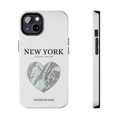 Elevate your iPhone with RimaGallery's New York Heartbeat case. Sleek design meets durability for stylish protection. Free US shipping.-York Heartbeat - White (iPhone Case 11-15)