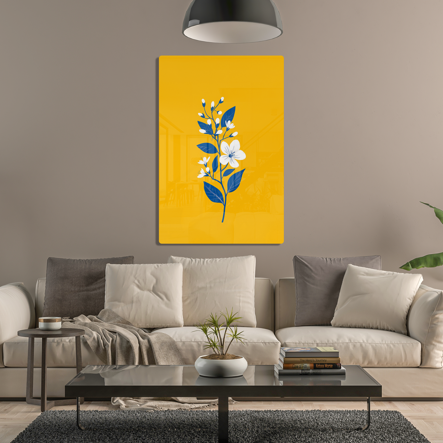 Indigo Bloom (Acrylic)Make a statement withIndigo Bloom acrylic prints. The 1⁄4" acrylic panel exudes the illusion of a smooth glass surface for vibrant artwork. Pre-installed hanging harRimaGallery