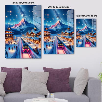 Starry Mountain Eve (Acrylic)Make a statement with Starry Mountain Eve acrylic prints. The 1⁄4" acrylic panel exudes the illusion of a smooth glass surface for vibrant artwork. Pre-installed hanRimaGallery