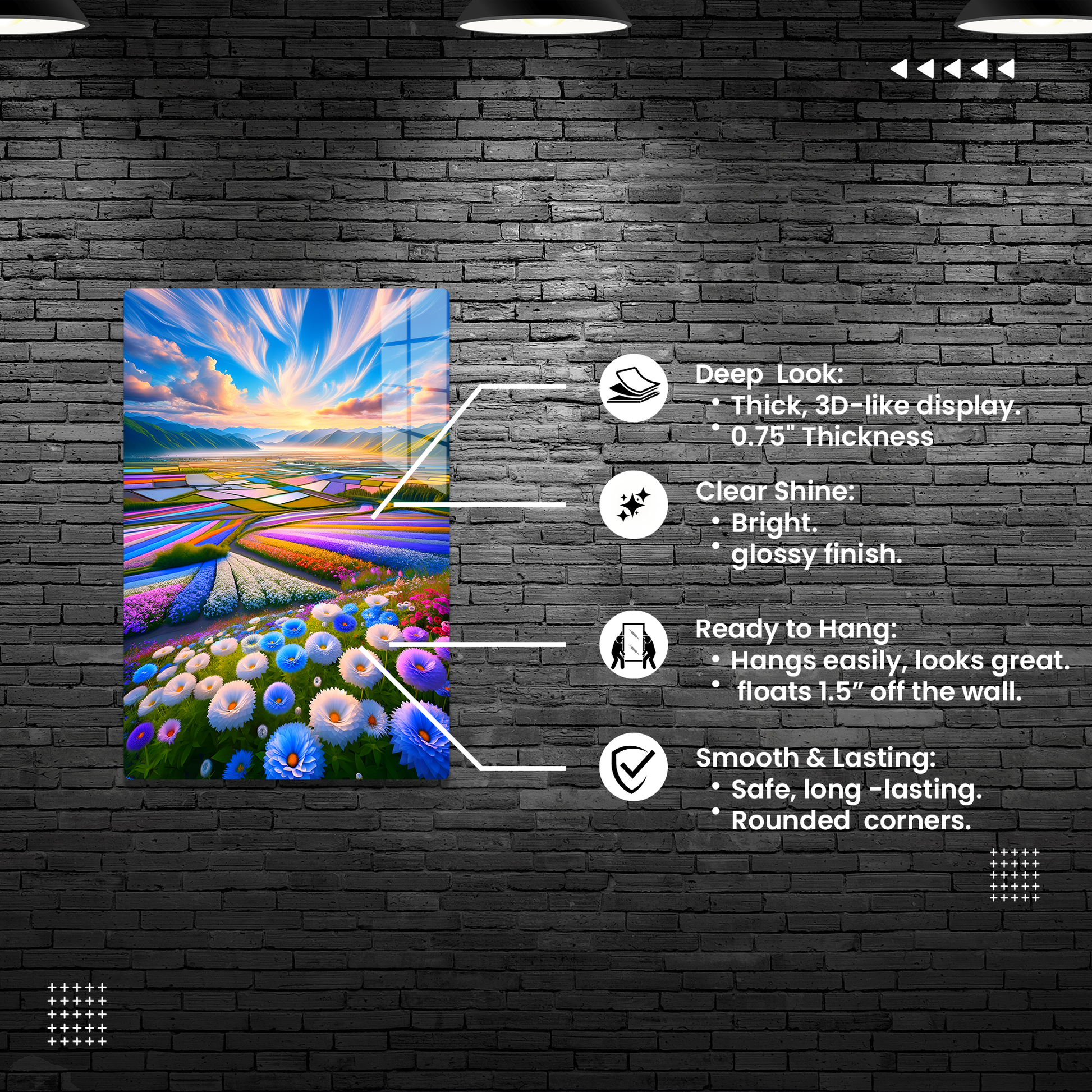 Chromatic Valleys (Acrylic)Chromatic Valleys
 
Discover the Modern Elegance of Acrylic: Elevate your decor with our acrylic wall art, offering a stunning, glass-like effect that brings any imaRimaGallery