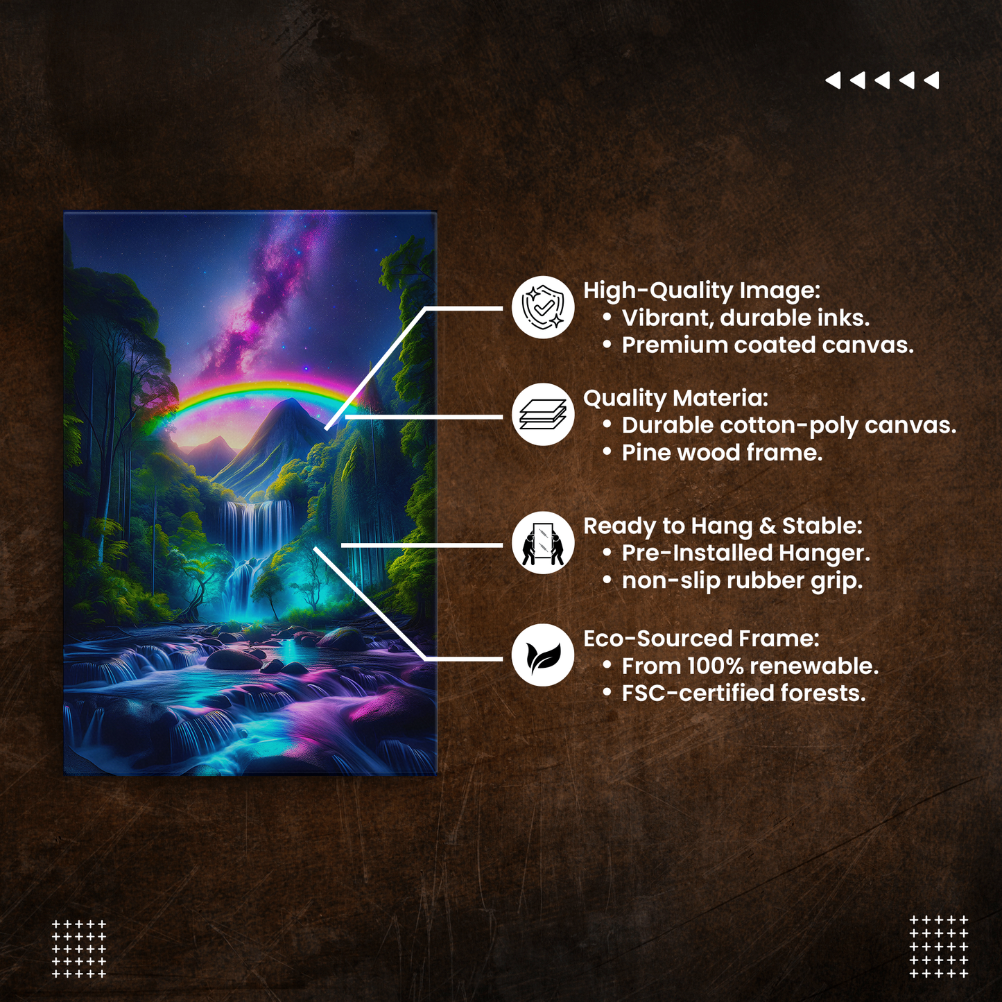 Galactic Falls (Canvas)Galactic Falls (Canvas  Matte finish, stretched, with a depth of 1.25 inches)
Make an art statement with RimaGallery's responsibly made canvases. Eco-friendly cottonRimaGallery