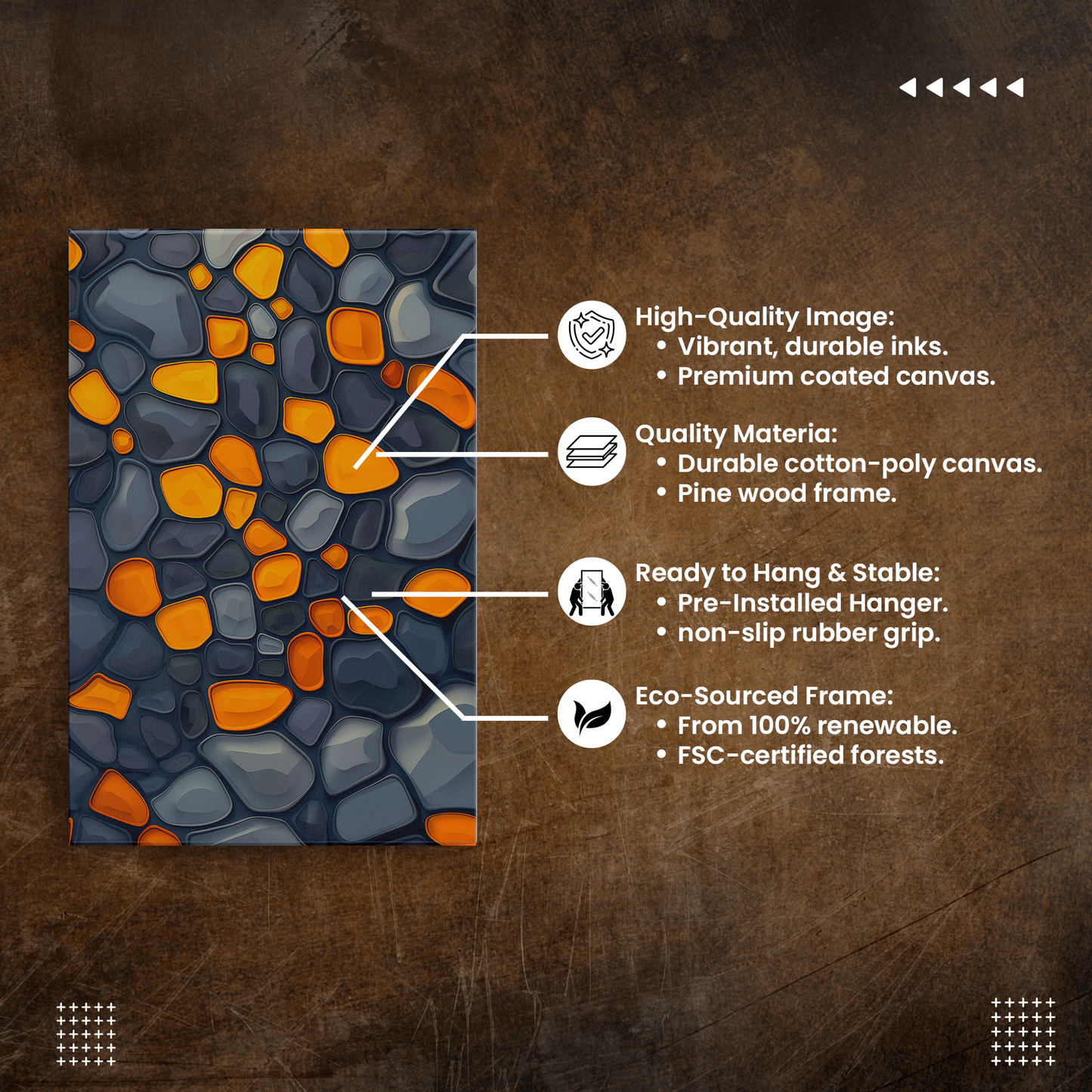 Amber Mosaic (Canvas)Amber Mosaic at RimaGallery, a premium, eco-friendly canvas celebrating quality and sustainability. Elevate your space with vibrant, lasting artRimaGallery