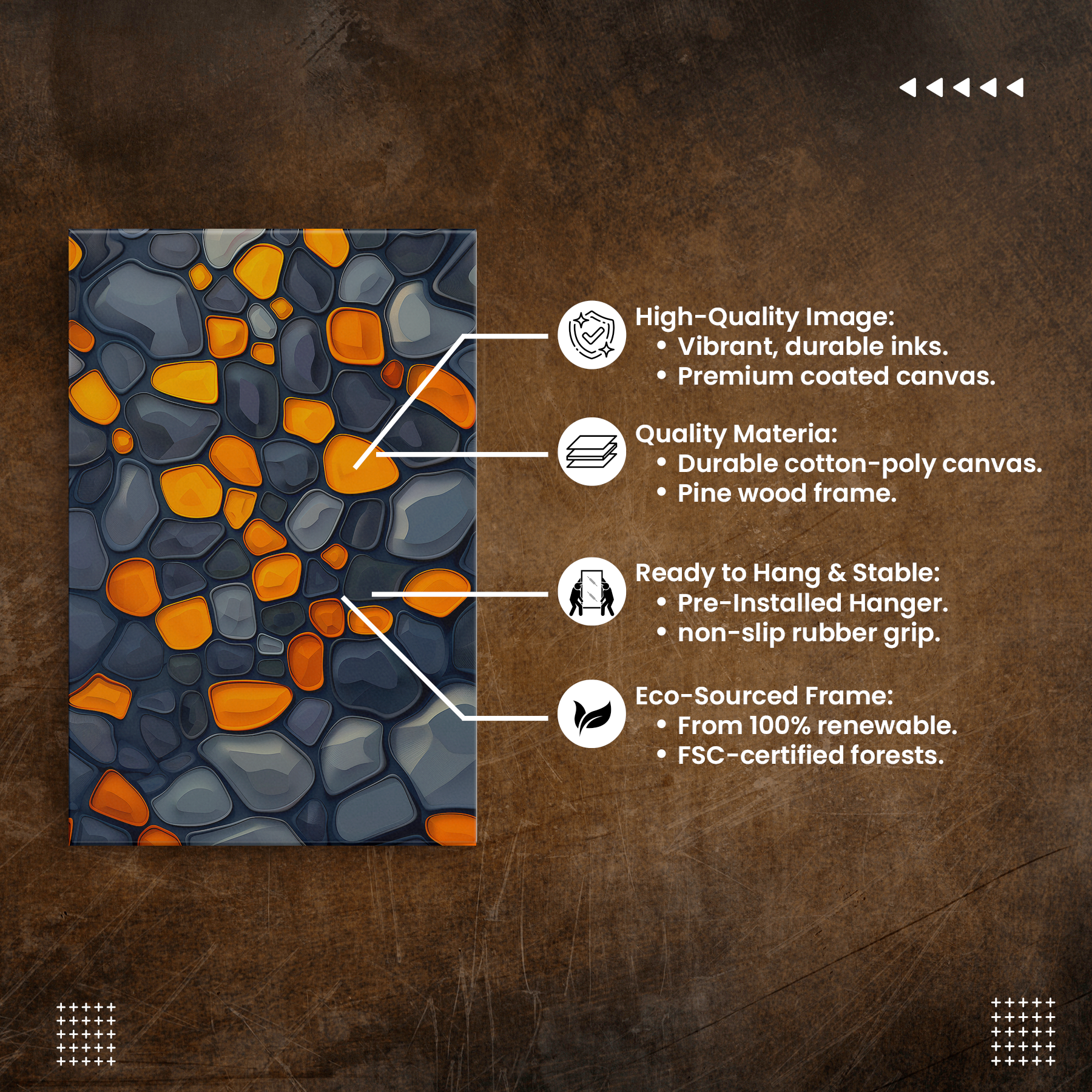 Amber Mosaic (Canvas)Amber Mosaic at RimaGallery, a premium, eco-friendly canvas celebrating quality and sustainability. Elevate your space with vibrant, lasting artRimaGallery