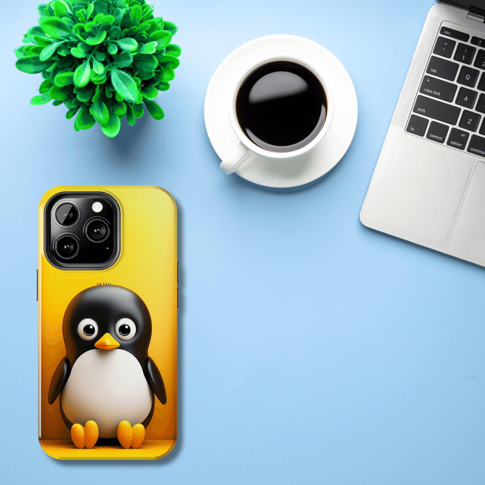 Cute penguin (iPhone Case 11-15)RIMA Tough Phone Case for iPhone 11, 12, 13, 14, &amp; 15 A cute cartoon penguin with Glossy Finish 📱✨
 
Ultimate Protection in Stylish Design 🌟:  
 
Welcome to RIRimaGallery