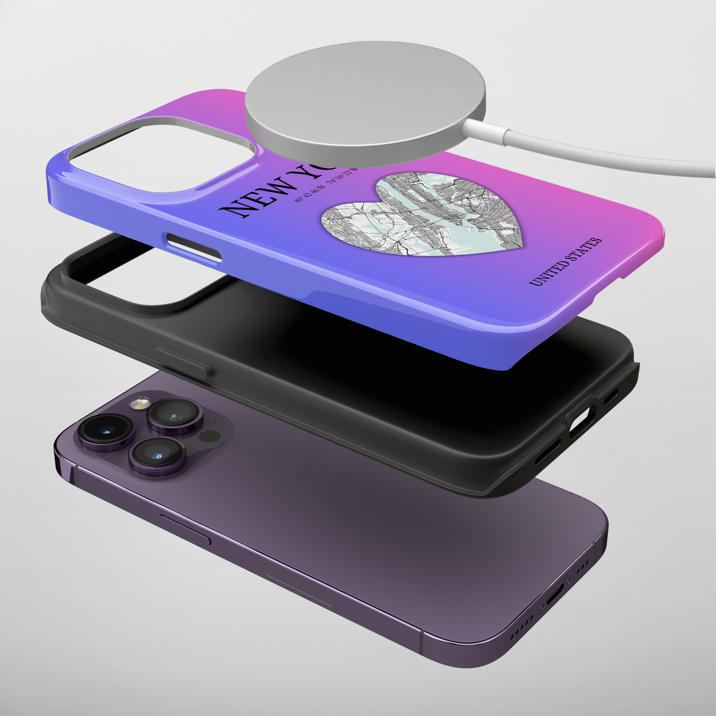 Add a touch of Dubai to your iPhone with the Red Heartbeat MagSafe Case, offering durable protection, seamless MagSafe compatibility, and a choice between matte or g-York Heartbeat - Magenta (iPhone MagSafe Case)