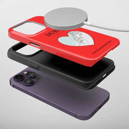 Dubai Heartbeat - Red (iPhone MagSafe Case)Elevate your iPhone's style with the Dubai Heartbeat Red MagSafe Case, offering robust protection, MagSafe compatibility, and a choice of matte or glossy finish. PerRimaGallery