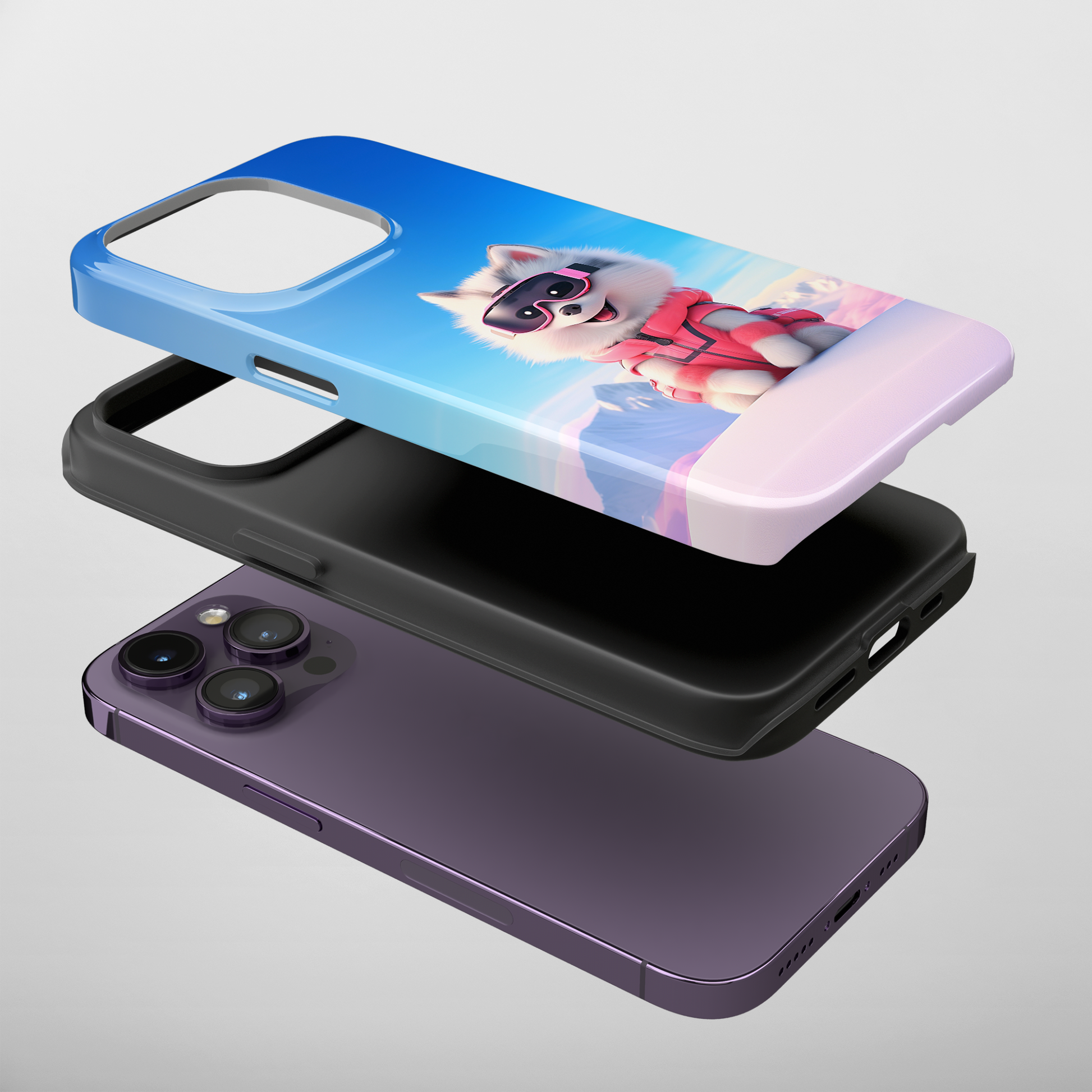 Pink Pup Skier (iPhone Case 11-15)RIMA Tough Phone Case for iPhone 11-15: Where Style Meets Durability. Featuring a sleek design with MagSafe compatibility, this case offers unmatched protection and RimaGallery