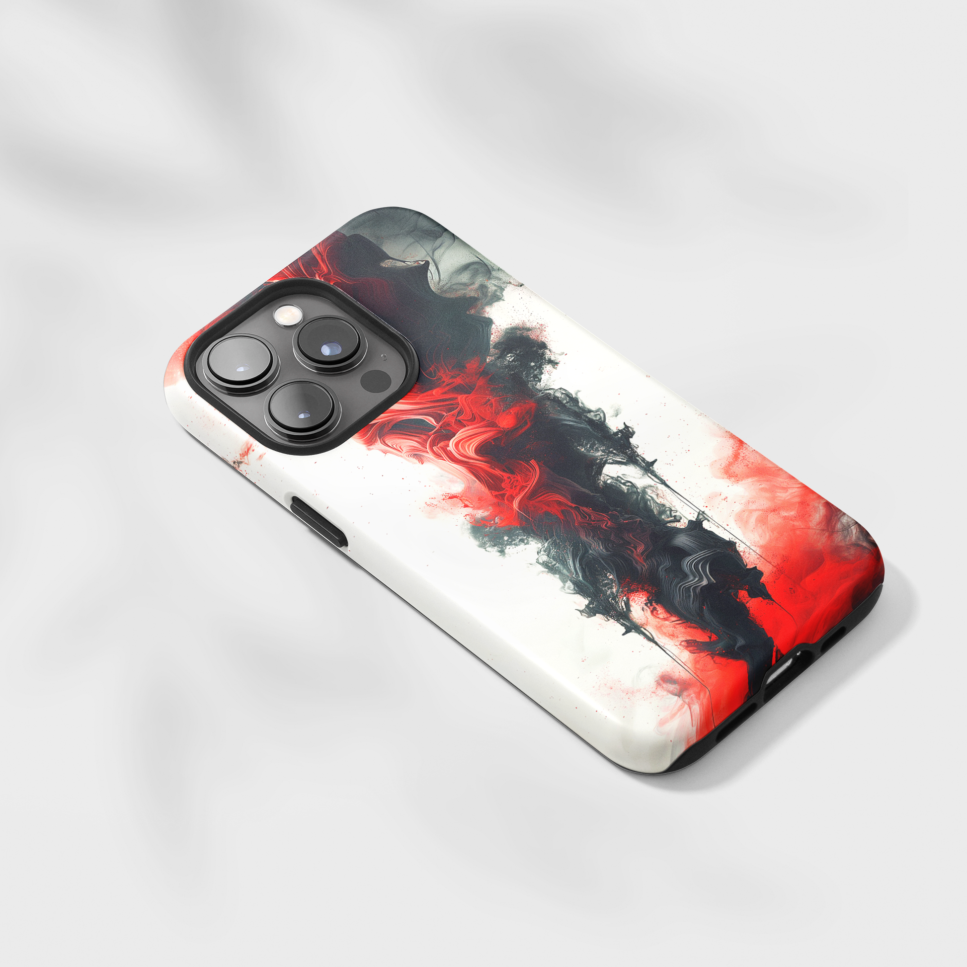Ruby Ripples (iPhone MagSafe Case)Elevate your iPhone's protection and style with RimaGallery's Vibrant red ink flows on a MagSafe Case against a dark backdrop. Enjoy dual-layer defense, vibrant desiRimaGallery