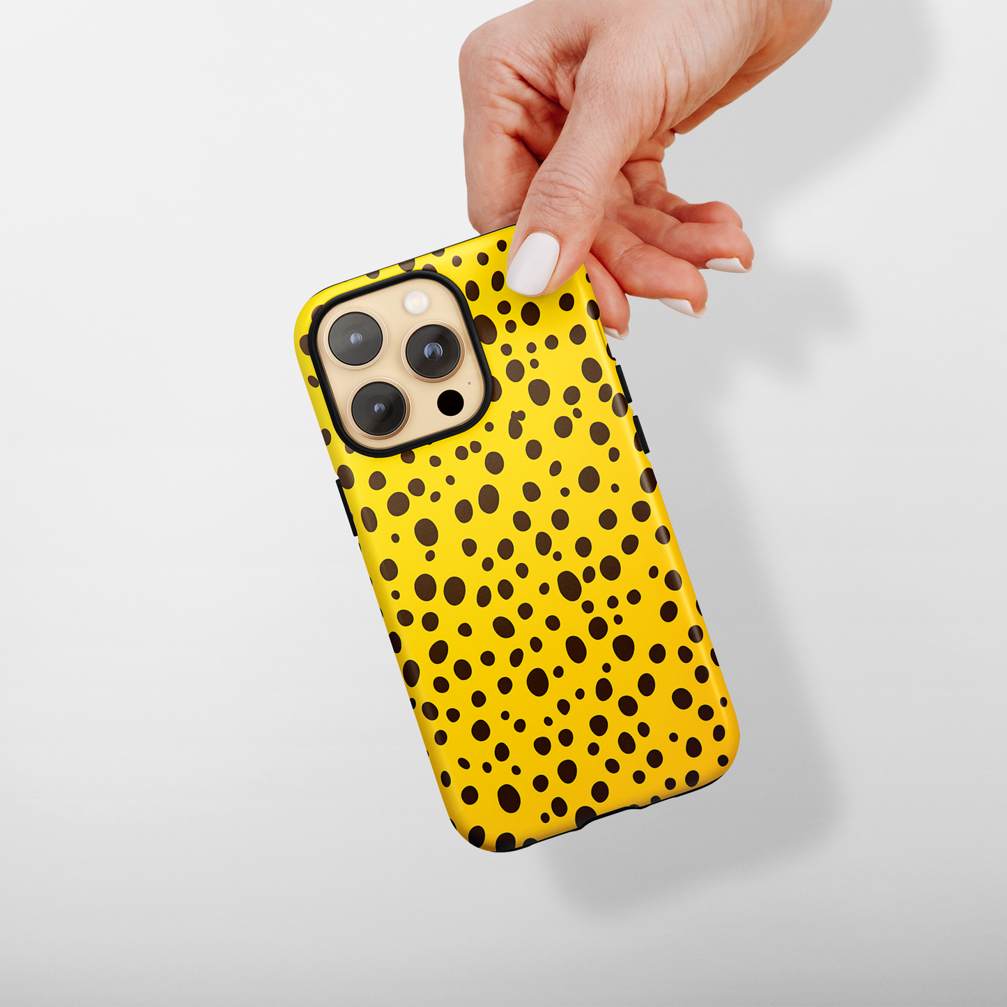 Dotted Delight - Yellow (iPhone MagSafe Case)Elevate your iPhone's style with a yellow surface with scattered dark dots and a MagSafe Case, offering robust protection, MagSafe compatibility, and a choice of matRimaGallery